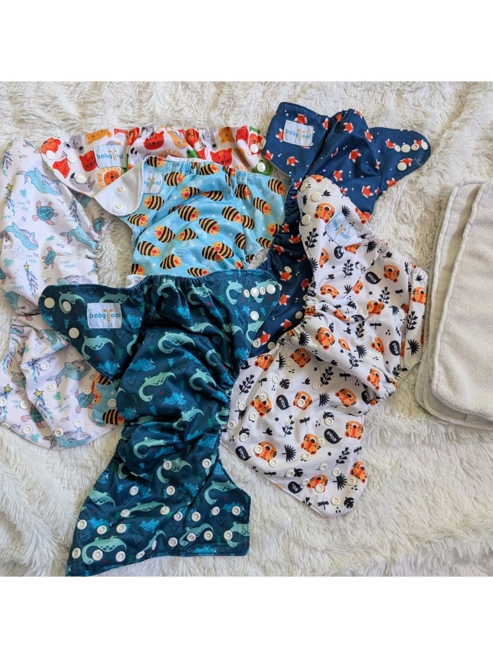 Baby Goal Reusable Cloth Diaper Covers With Inserts